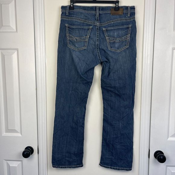 BKE Tyler 33x31 Cotton Blend Straight Leg Stretch Denim Blue Jeans Zip *Read - Picture 5 of 8
